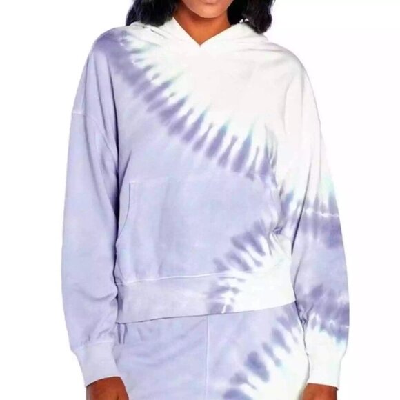 Wildfox NEW women's French Terry Relaxed Fit Tie-Dye Hoodie Peri Shibori Size L - Picture 1 of 10